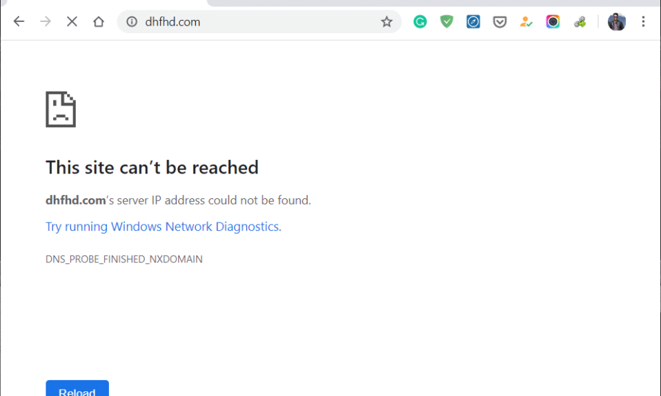 Fix This site can t be reached error in Google Chrome - 76
