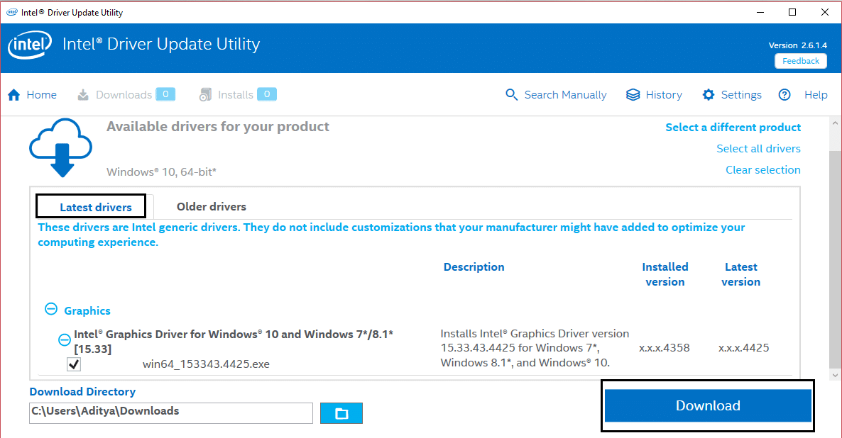 latest intel driver download