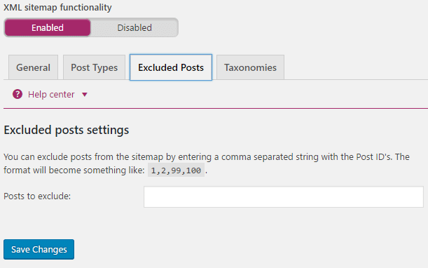 exclude posts from XML sitemaps in yoast seo plugin