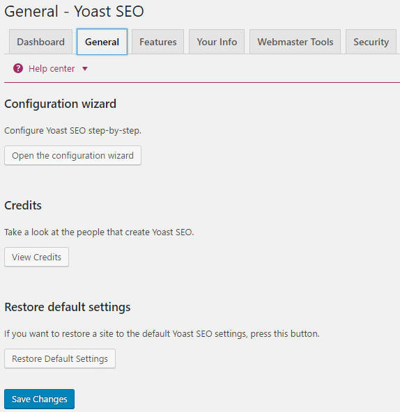 general settings of yoast seo