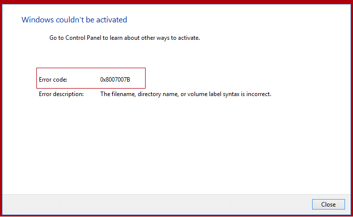 Fix Windows 10 activation error 0x8007007B or 0x8007232B - 65