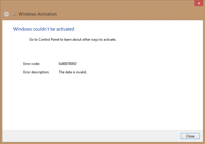 Fix Error Code 0x8007000D when trying to activate Windows - 58