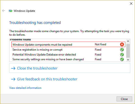 Windows Update Database Corruption Error