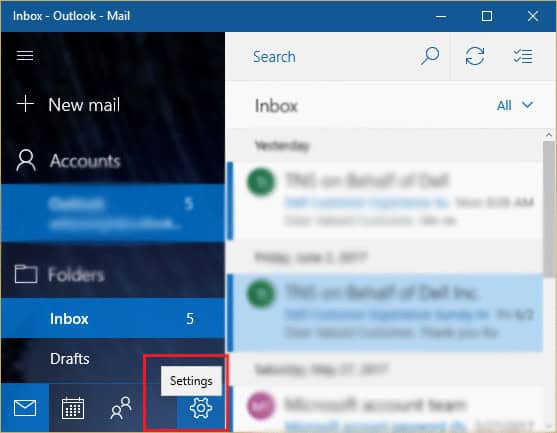 click gear icon settings