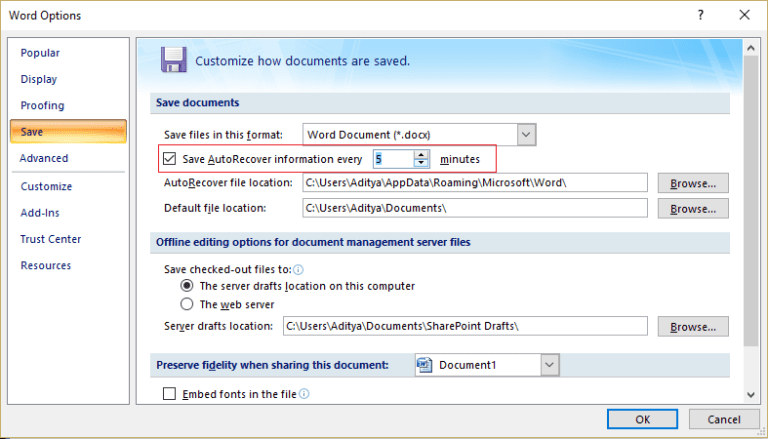 How to change Autosave time in Word – TechCult