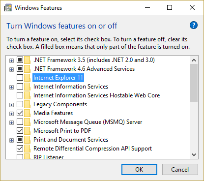 uncheck Internet Explorer 11 | Fix Internet Explorer Has Stopped Working Because of iertutil.dll