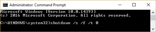 complete shutdown command in cmd