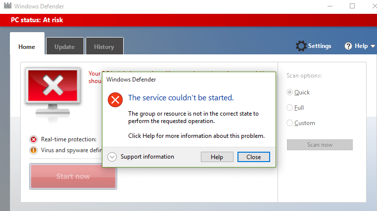 Fix Window Defender Error 0x800705b4 - 92