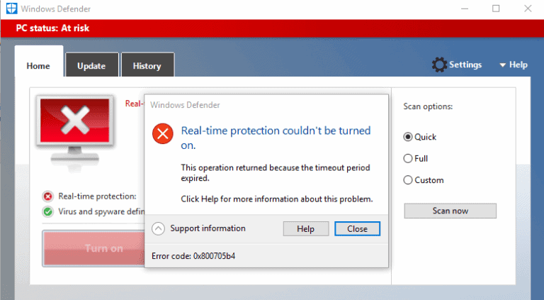 Fix Window Defender Error 0x800705b4 in Windows 10 – TechCult