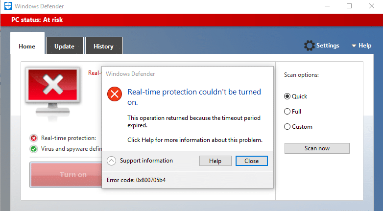 Fix Window Defender Error 0x800705b4 - 50