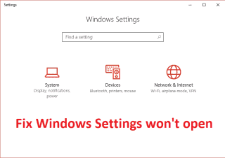 Fix Windows 10 Settings won't open – TechCult