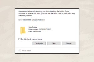Fix Error Code 0x80004005: Unspecified Error in Windows 10