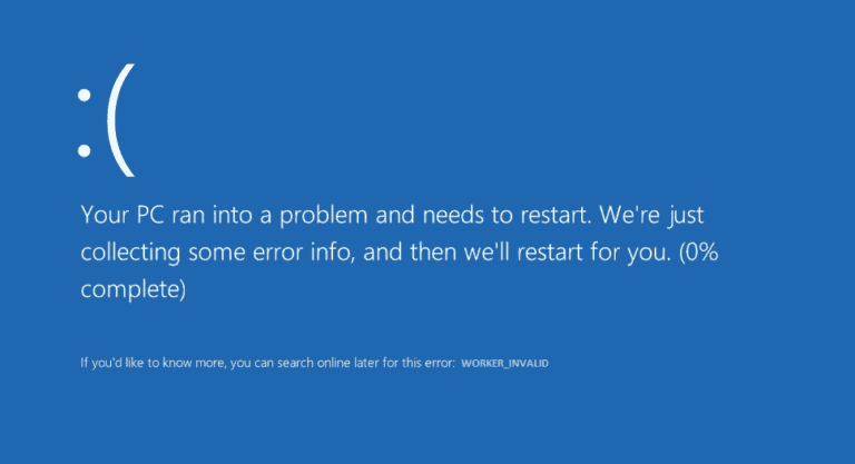 Fix WORKER_INVALID Blue Screen Error on Windows 10 – TechCult