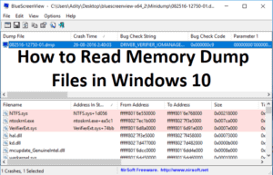 How to Read Memory Dump Files in Windows 10 – TechCult
