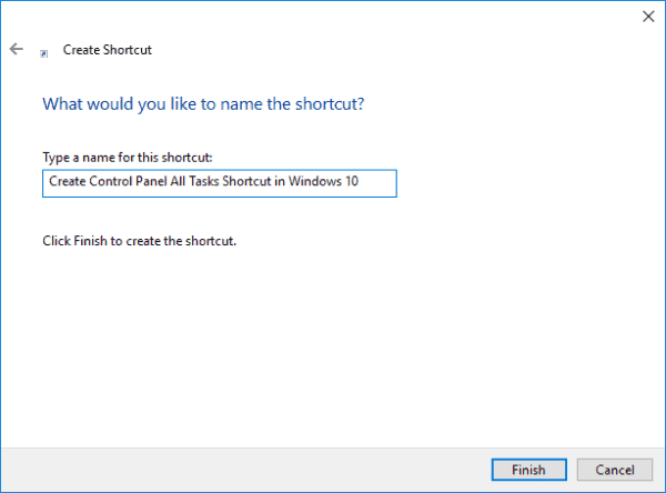 Create Control Panel All Tasks Shortcut in Windows 10 – TechCult