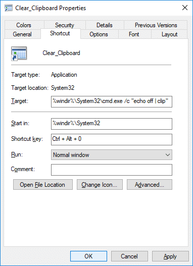 Clear Clipboard using Command Prompt or Shortcut - 73