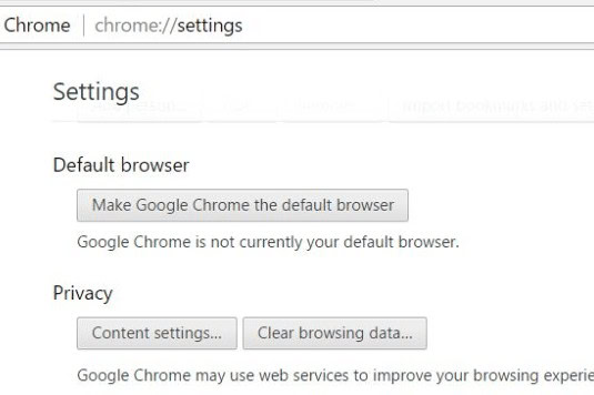 Go to the privacy section and click on Content settings