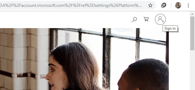 Login to your Microsoft account if you need to by clicking on the Sign-in icon