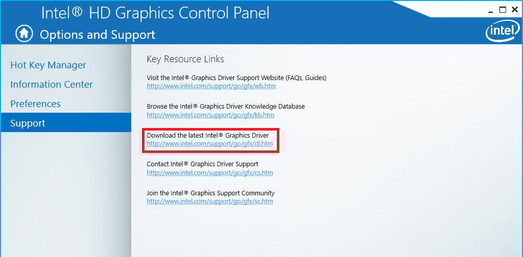 Update graphics drivers on Windows 10