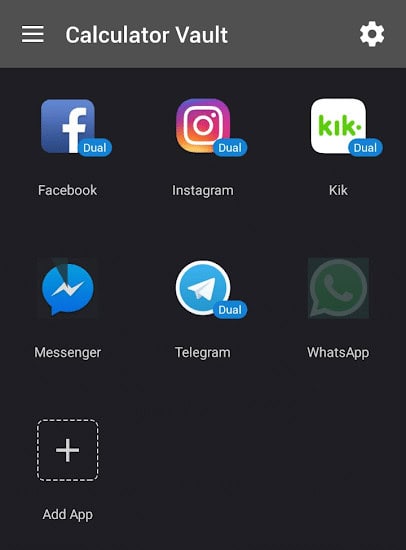The app will be added to this vault. You will be able to access the app from here