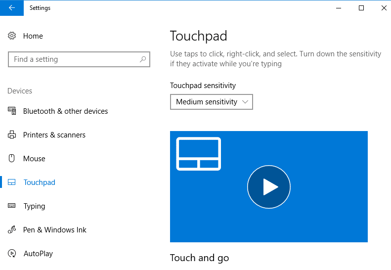  Klik Perangkat di sini akan melihat Touchpad di panel kiri