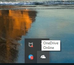 Click the cloud icon at bottom right corner or at notification area