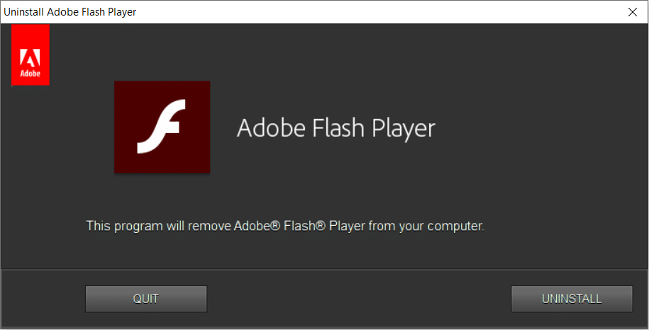 Download official Adobe Flash Player Uninstaller | Fix Error loading=