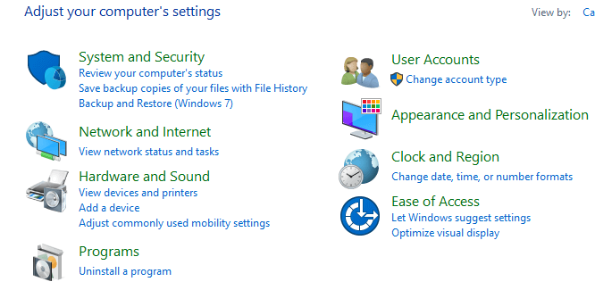  Buka Control Panel dengan mencarinya