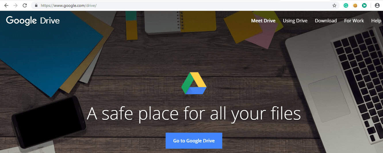 Open Google Drive by using the link