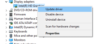 Click on Update driver