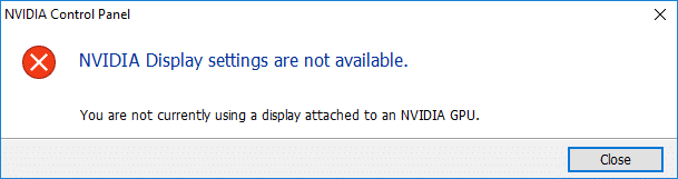 Fix NVIDIA Display Settings Are Not Available Error - 58