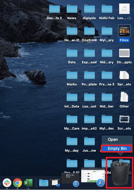go to the trash icon, right-click on it and select empty trash option.