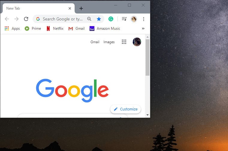 Adjust the tab size by dragging from the border or corners