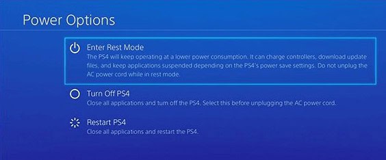 On PS4 controller, press and hold the power button and screen will appear