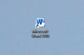 A shortcut for Microsoft Word on the desktop