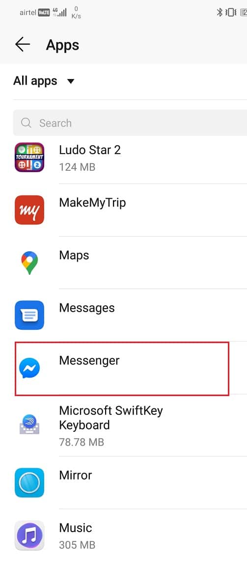  Sekarang pilih Messenger dari daftar aplikasi