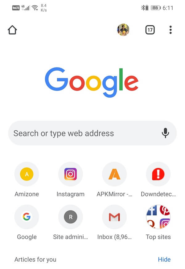 Open Google Chrome App