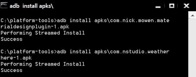 Install APK files with the help of ADB