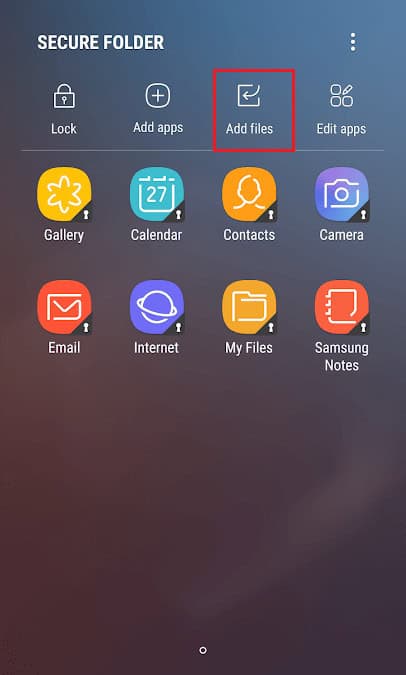 Add file in Secure Folder