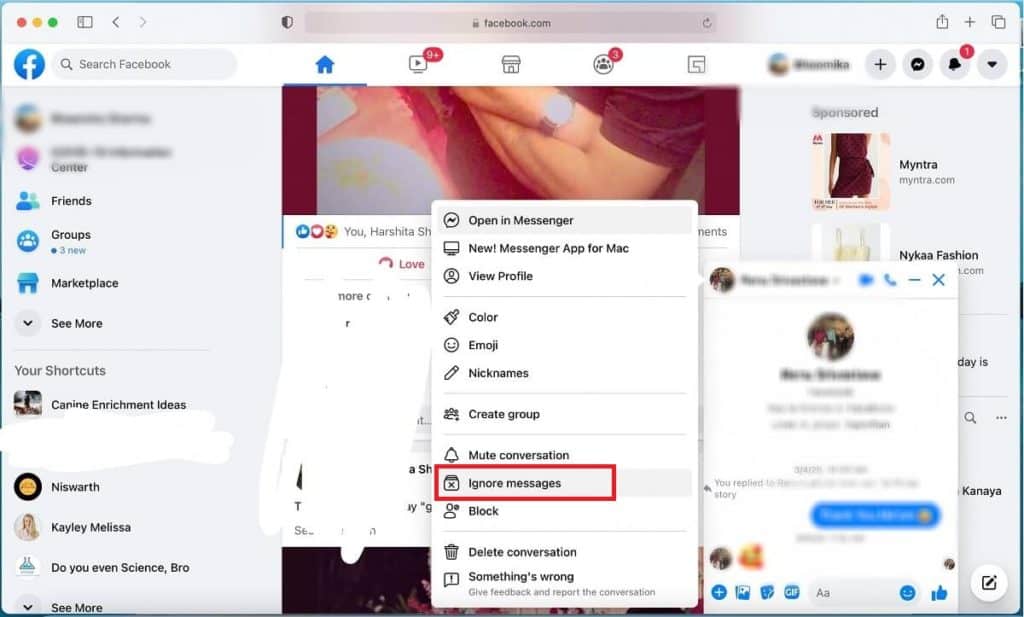 Ignore Message Screen How to Ignore and Unignore Messages on Messenger – TechCult