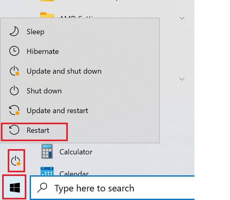 click on Restart