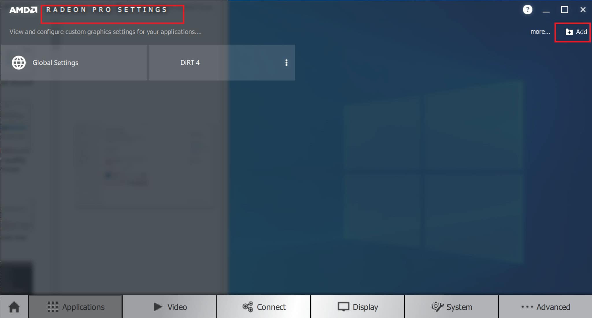 Click on the Applications tab and then, click Add from the top-right corner | Fix Graphics Card Not Detected