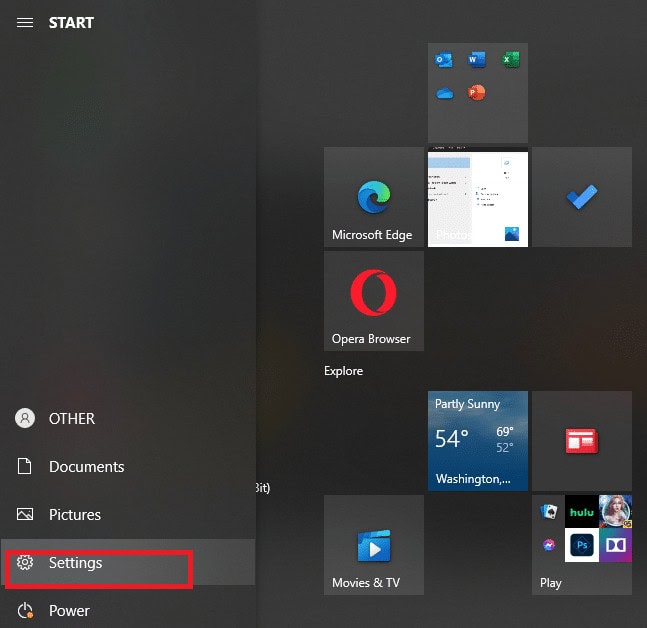 Navigate to the Settings icon | Printer Not Responding: A Brief Guide to Fix ‘Printer Driver is Unavailable’