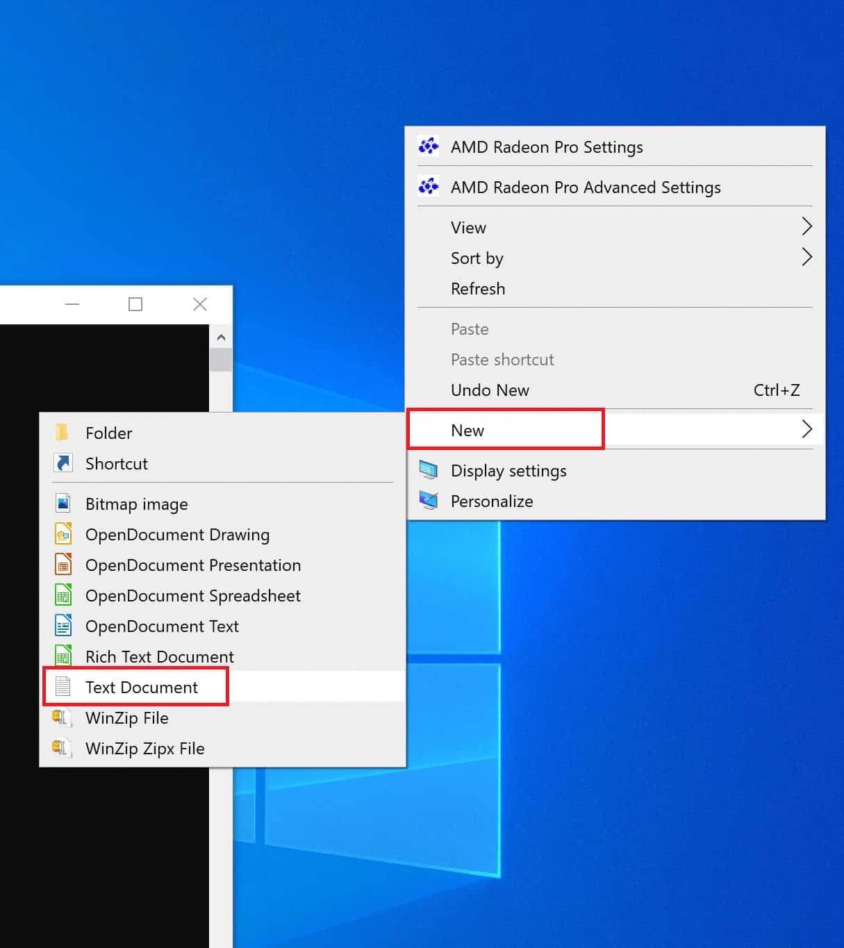 Right-click on your desktop and select New | Fix Windows 10 Apps Not Working