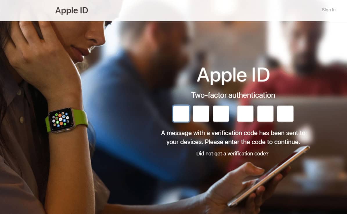 Enter the Apple ID verification code&nbsp;on the iCloud account page