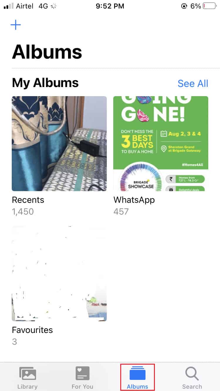 Tap on Albums.