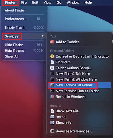 new terminal at folder. How to Create Text File on Mac