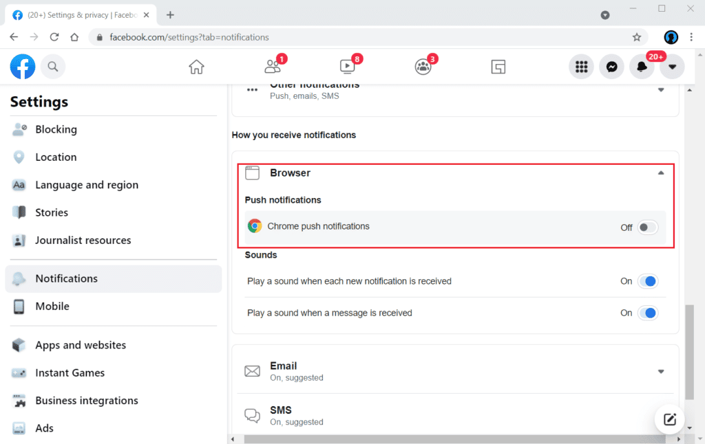 How to Turn off Facebook Notifications on Chrome – TechCult