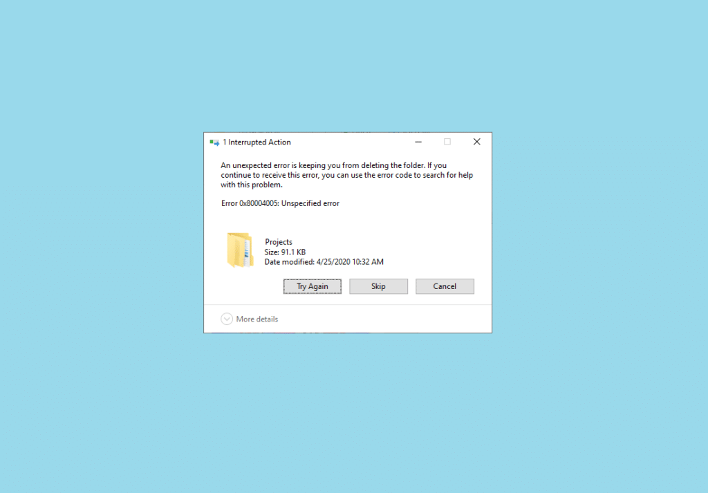 How to Fix Error Code 0x80004005