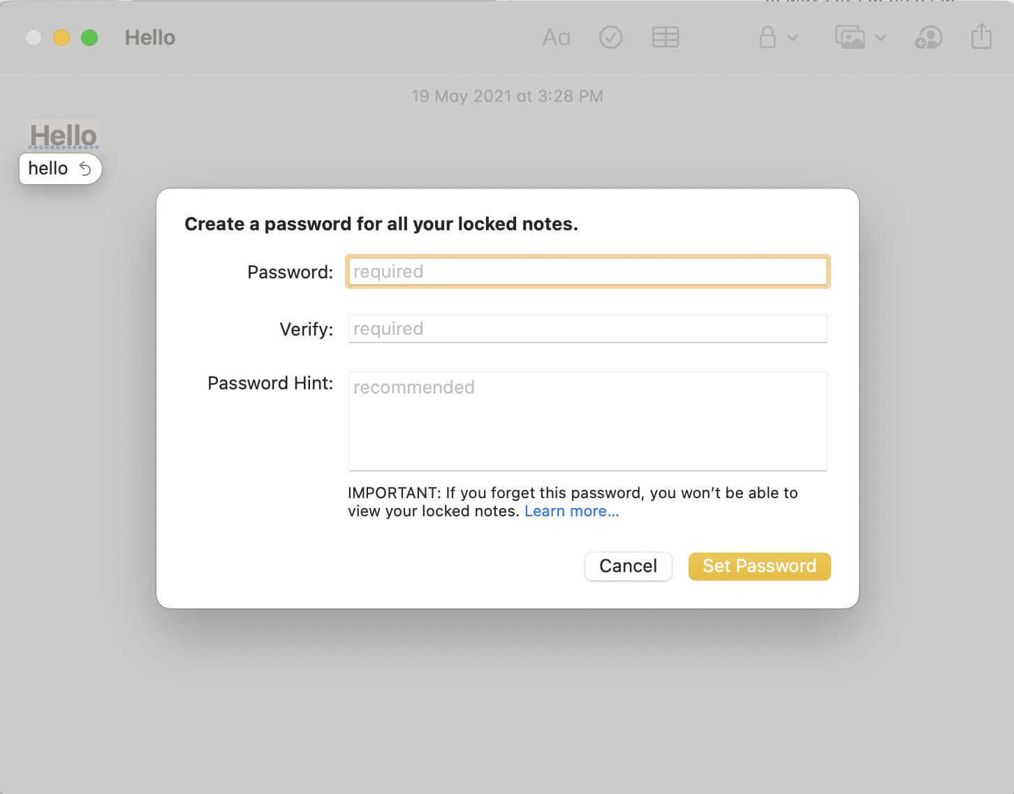 Rnter a password which will be utilized for decrypting this file later and press ok